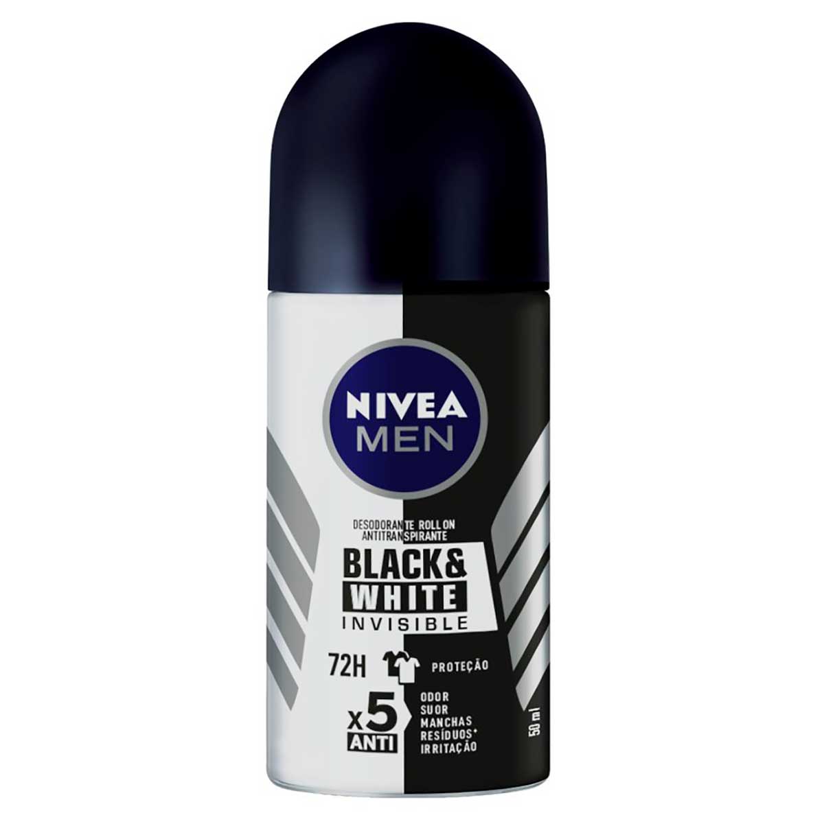 Desodorante Antitranspirante Roll On NIVEA MEN Invisible Black & White 50ml