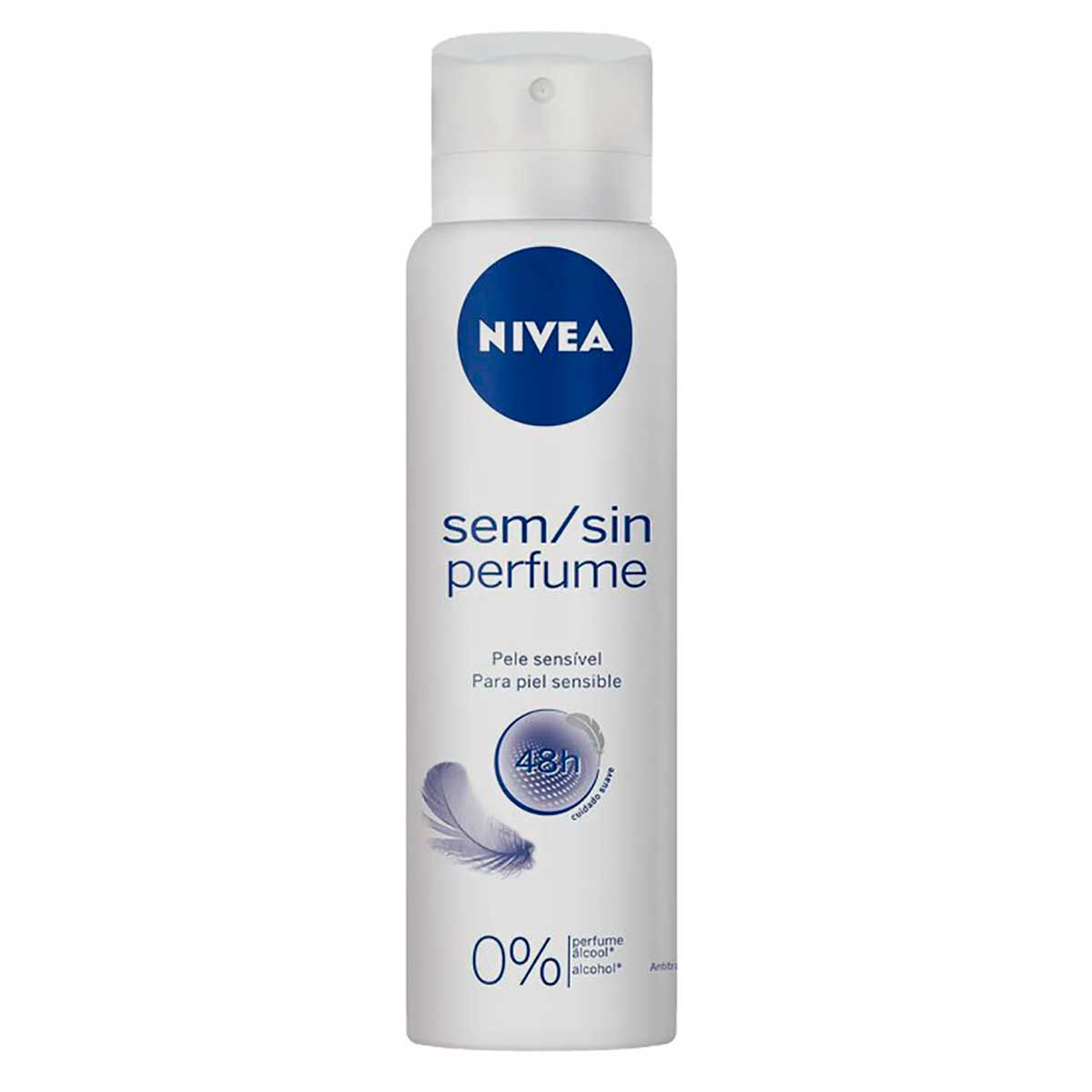 Desodorante Antitranspirante Aerossol Sem Perfume Pele Sensível NIVEA 150ml