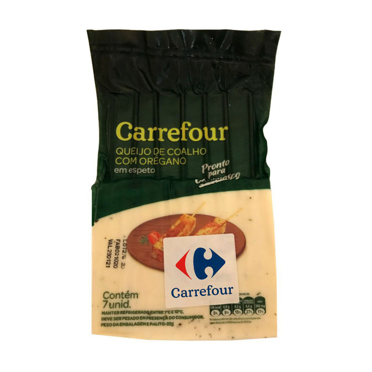 Queijo Coalho com Orégano em Espeto Carrefour Aproximadamente 400 g