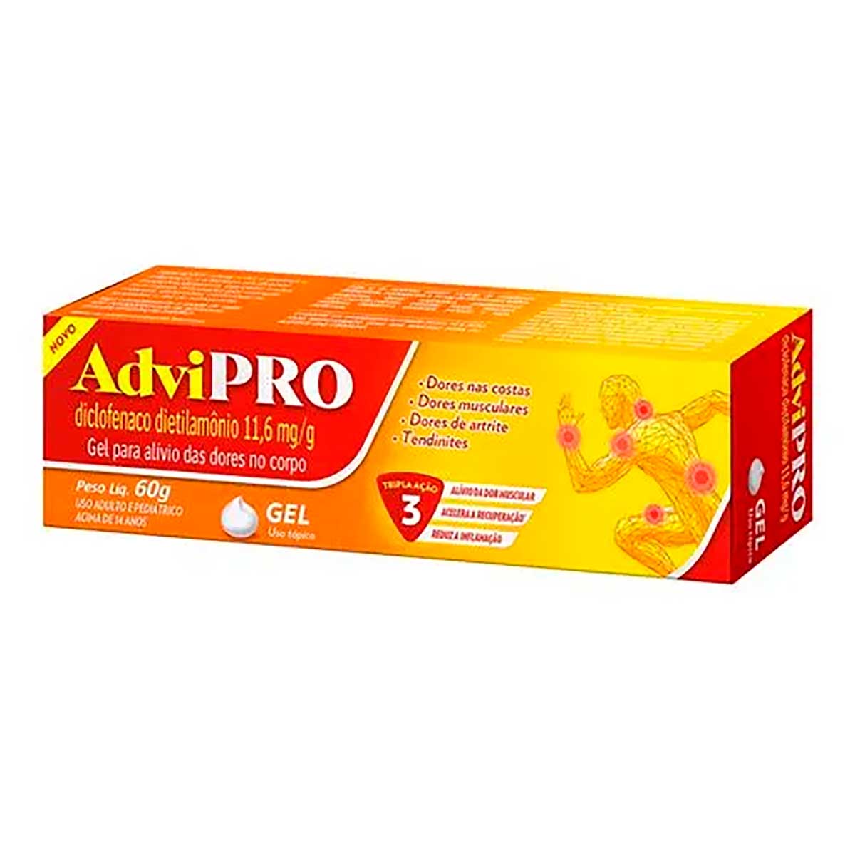 AdviPRO Diclofenaco Dietilamônio 11,6mg/g Gel 60g