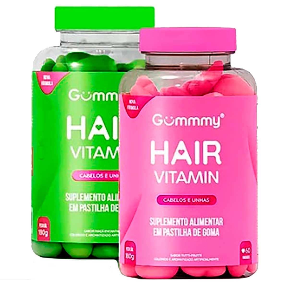 Kit Suplemento Alimentar Gummmy Hair Tutti Frutti + Maca Verde C/2