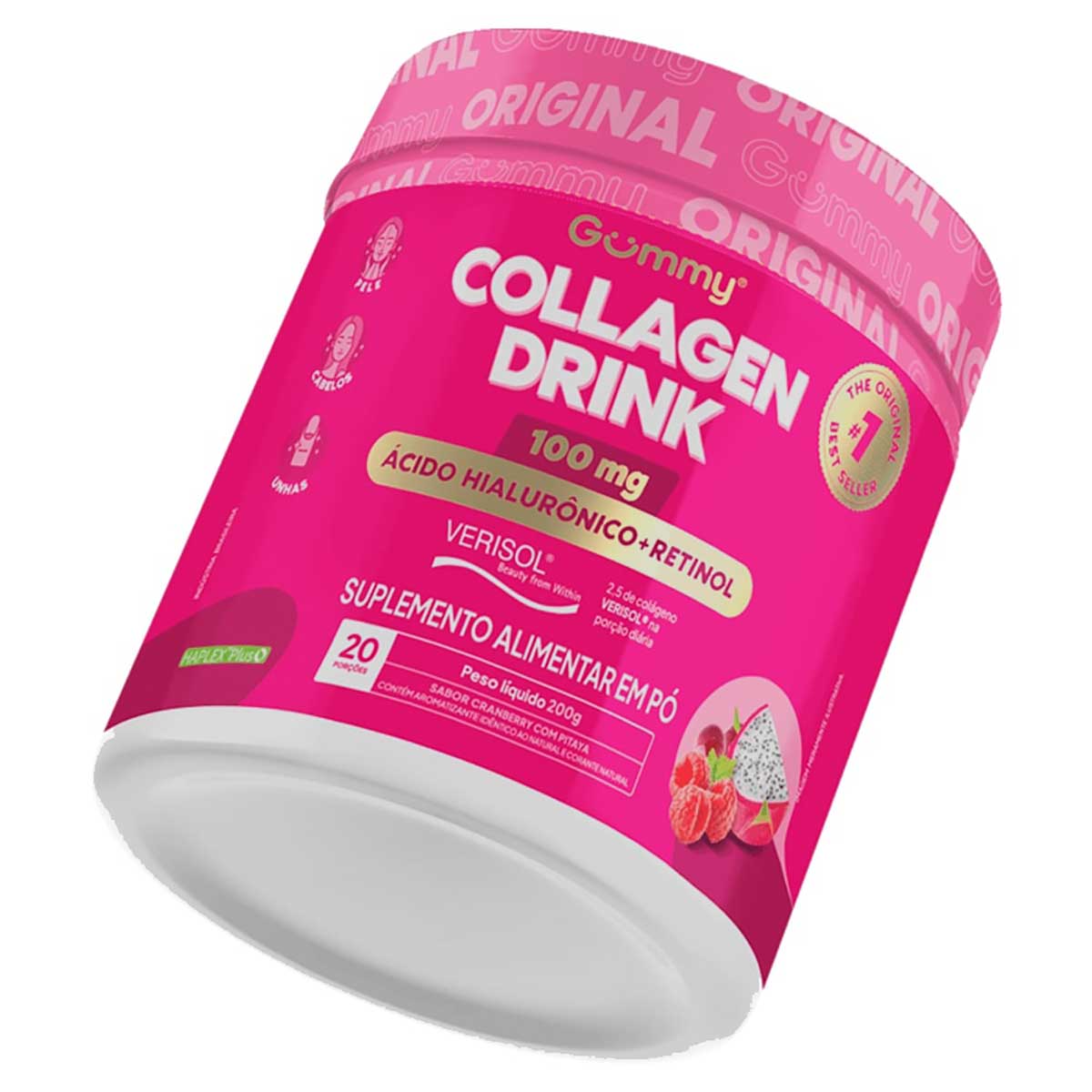 Suplemento Alimentar em Pó GummmyCollagen Drink Cranberry com Pitaya 200g