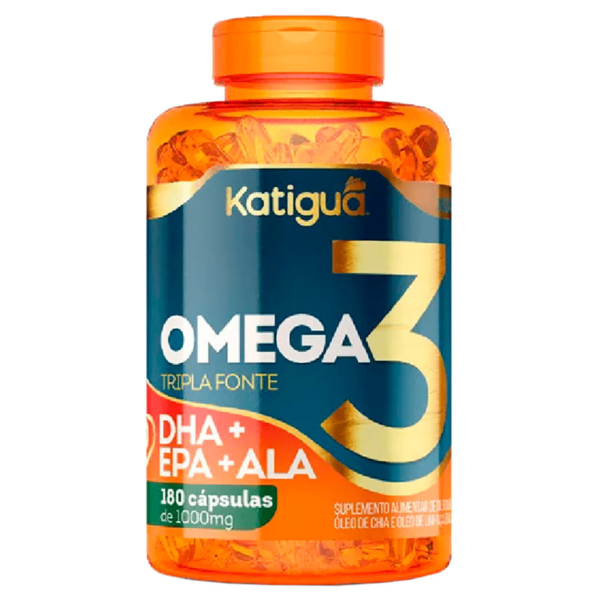 Ômega 3 Tripla Fonte Dha+epa+ala 1000mg Katiguá 180 Cápsulas