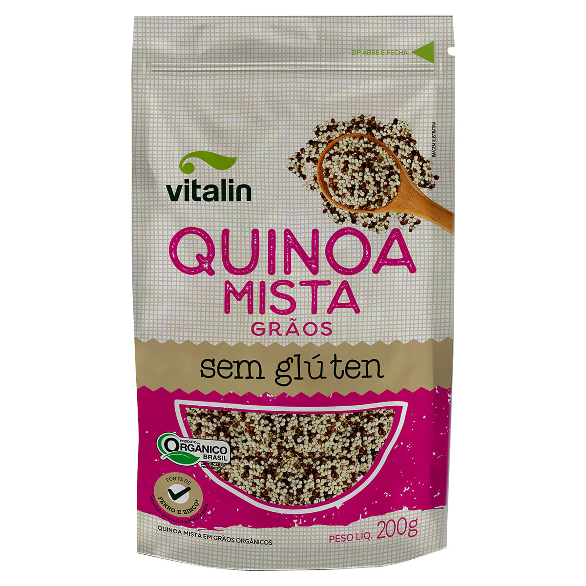 Quinoa Mista em Grãos Integral Orgânico Vitalin 200g