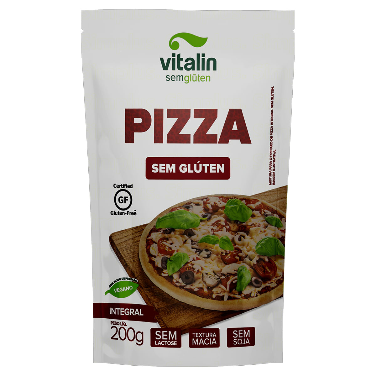 Mistura para Massa de Pizza Integral sem Glúten Zero Lactose Vitalin 200g