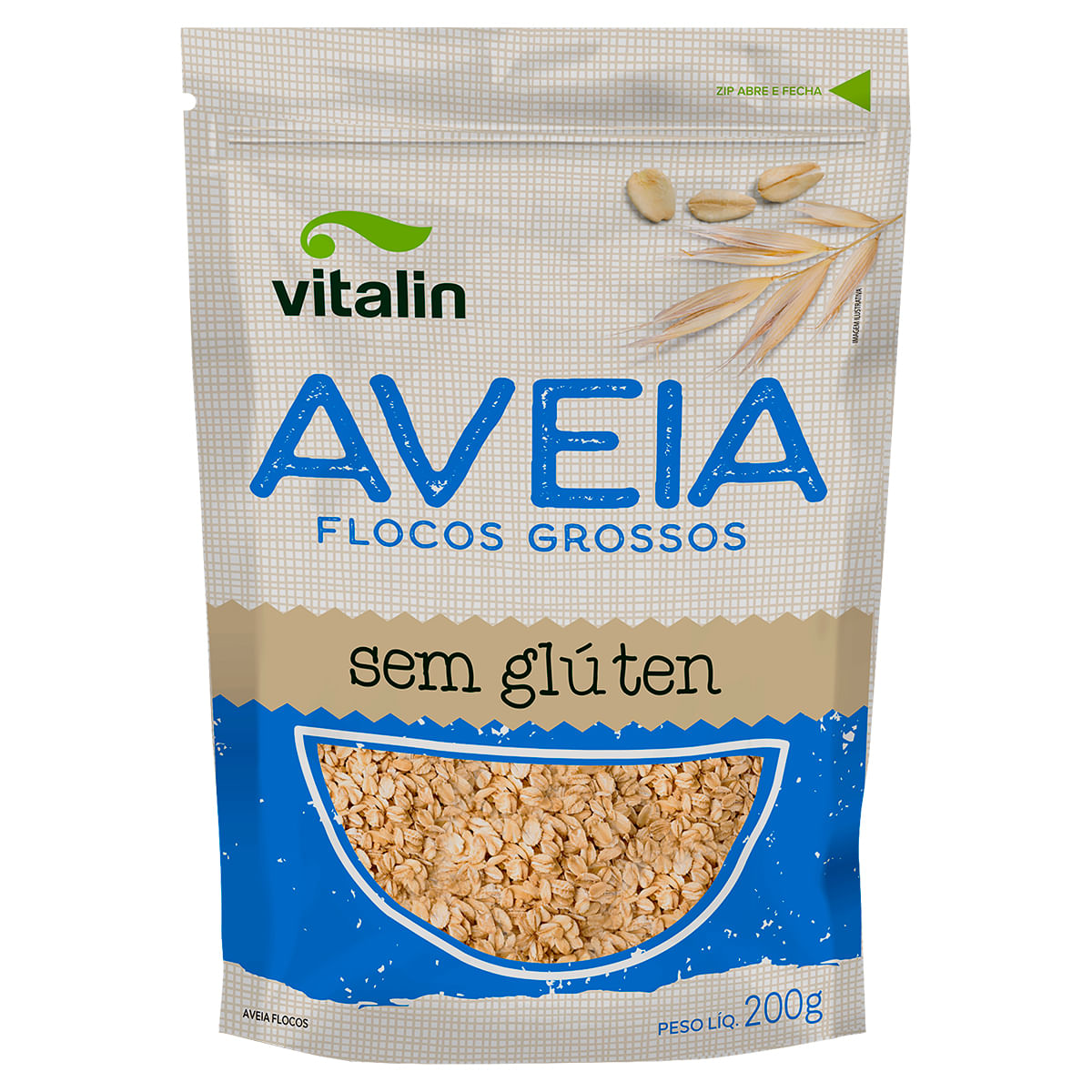 Aveia em Flocos Grossos Vitalin 200g
