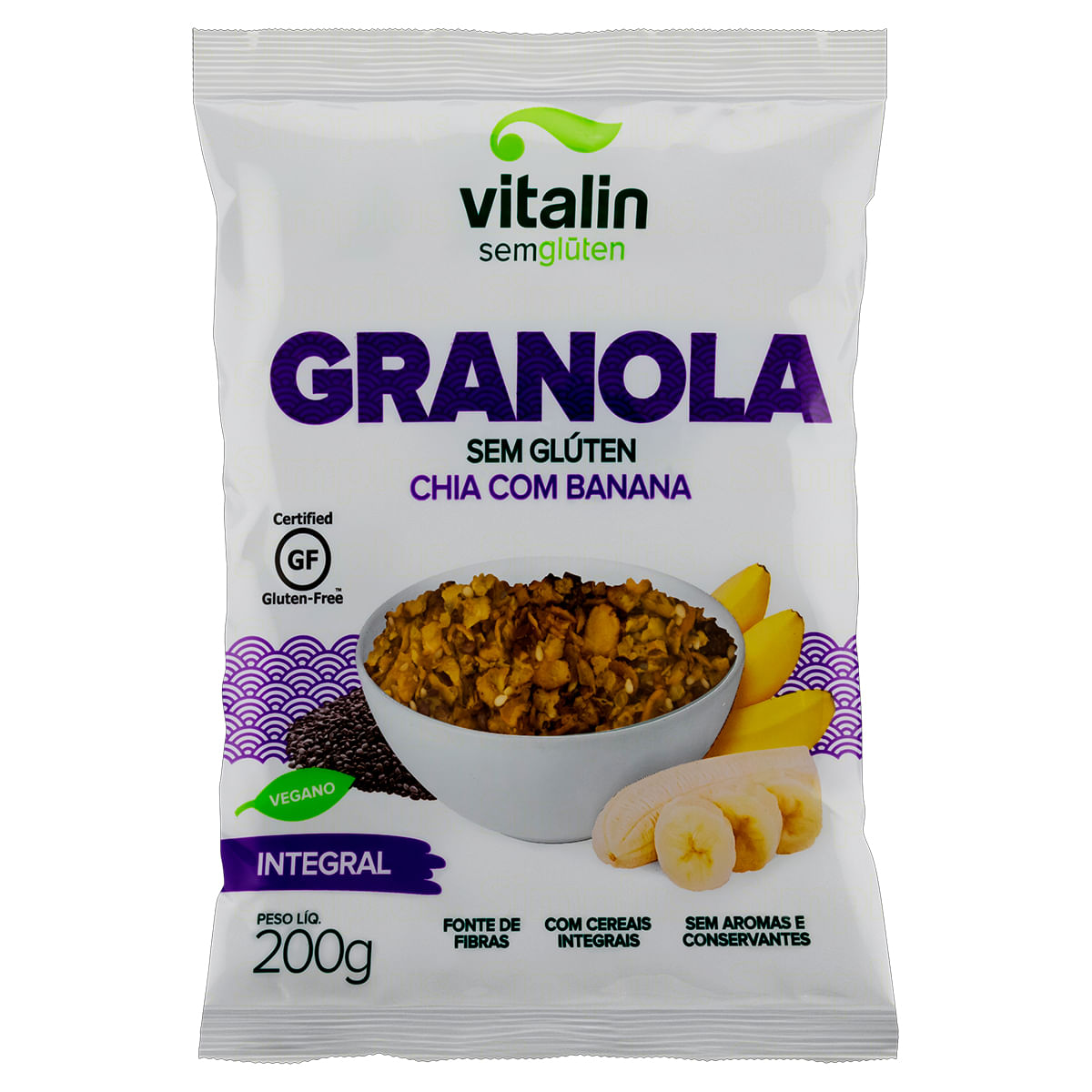 Granola Integral Chia com Banana Vitalin 200g