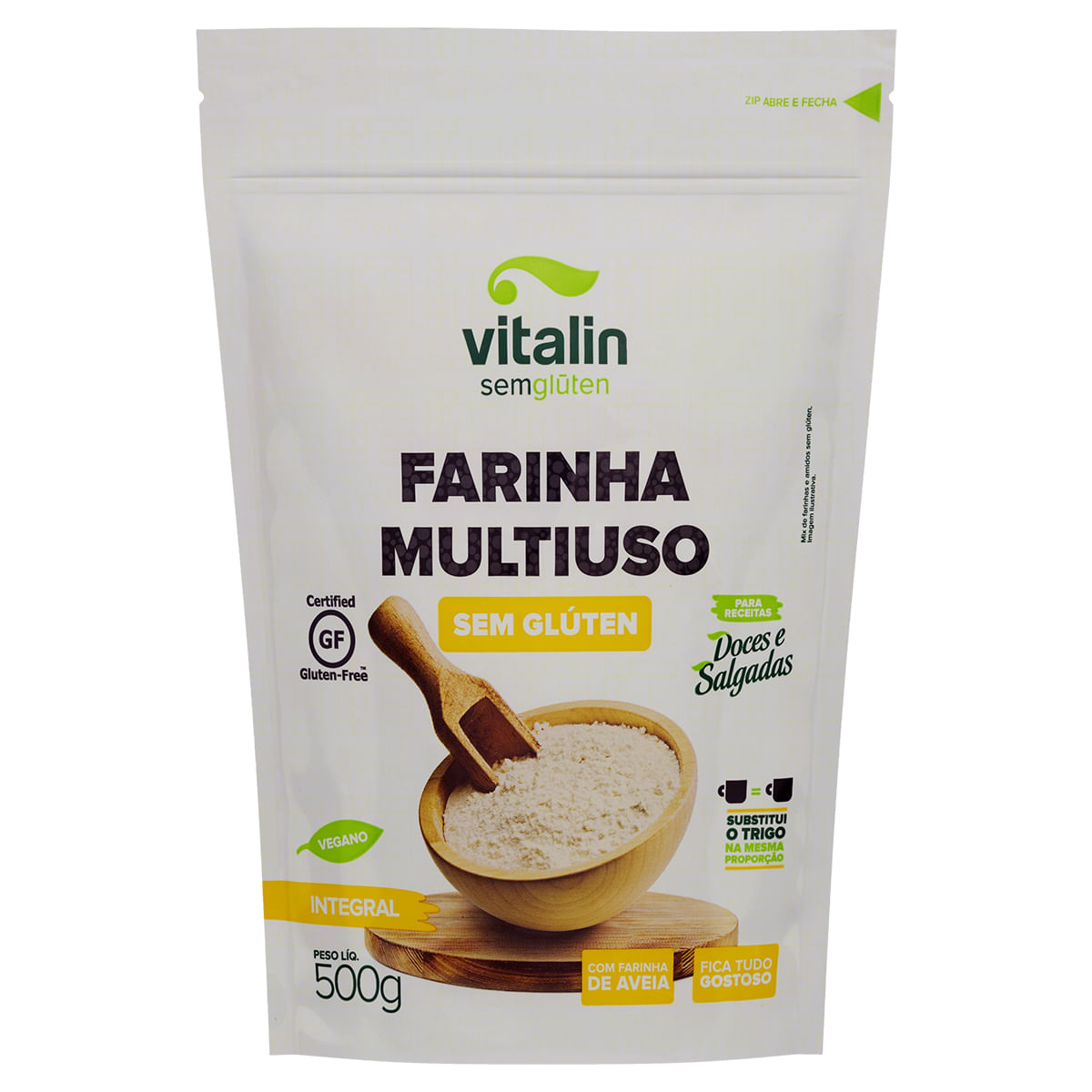 Mix de Farinhas Multiuso Integral sem Glúten Vitalin 500g