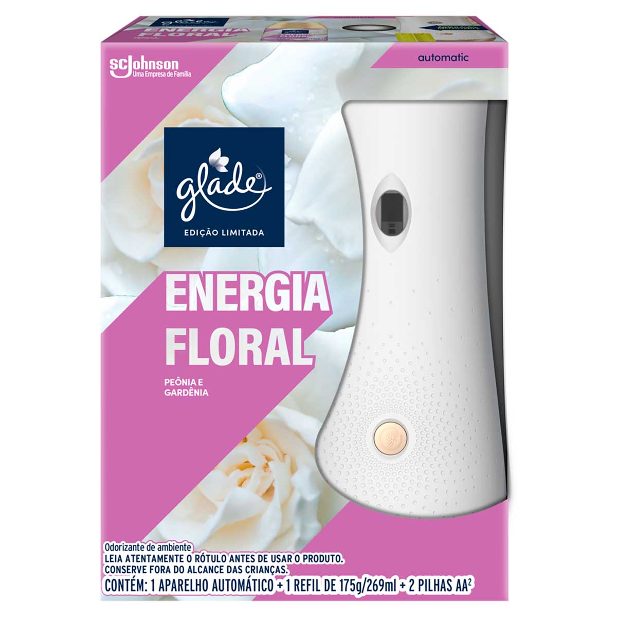 Aparelho e Odorizador de Ambiente Energia Floral Glade Automatico 269ml