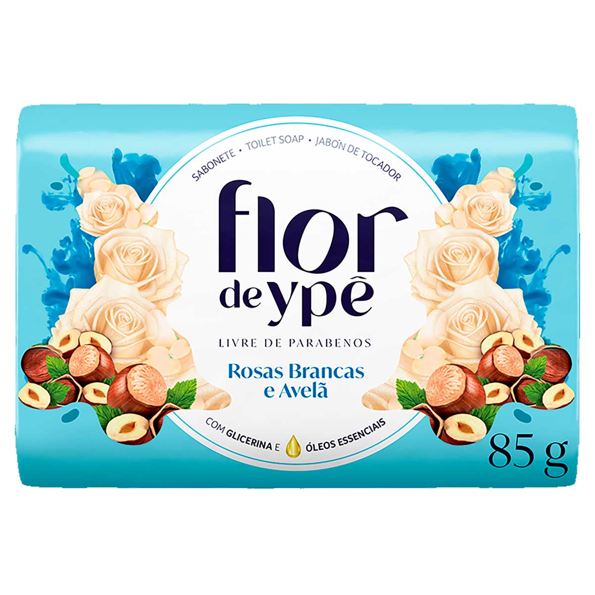 Sabonete em Barra Rosas Brancas e Avelã Flor de Ypê 85g