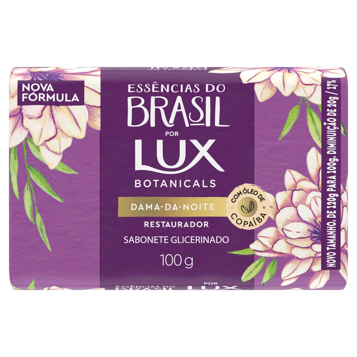 Sabonete Barra de Glicerina Dama da Noite Lux Botanicals Essências do Brasil 100g