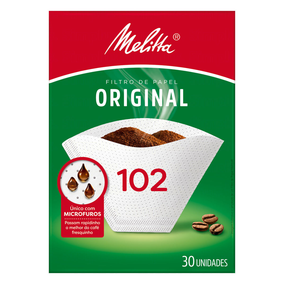 Filtro Descartável de Café 102 Melitta com 30 Unidades