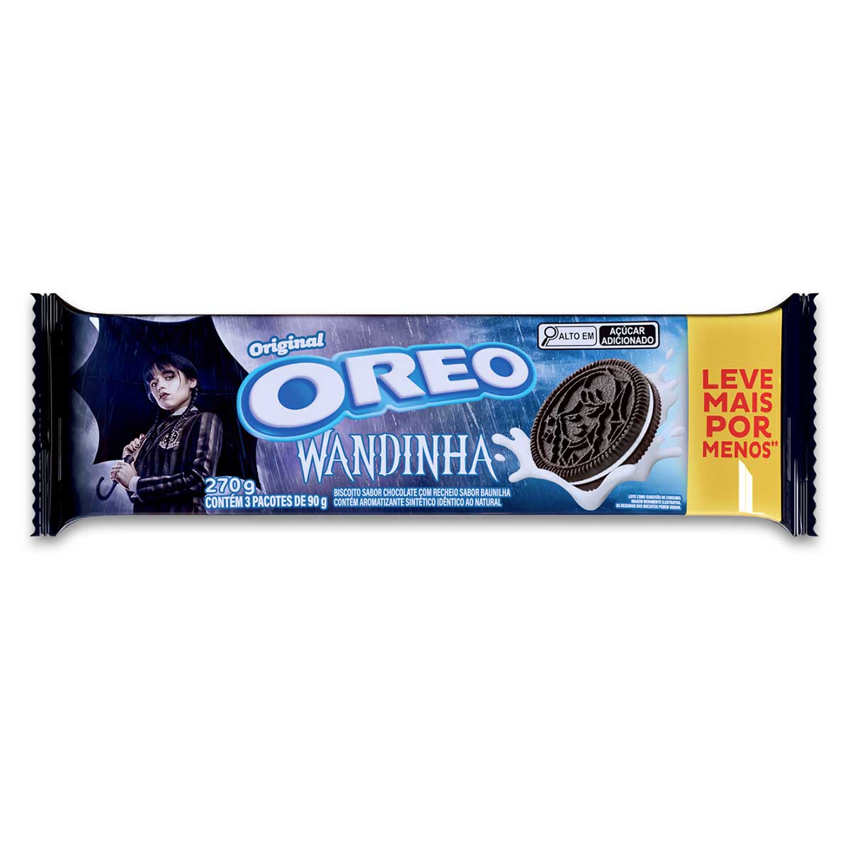 Biscoito recheado Oreo original embalagem econômica multipack 270g