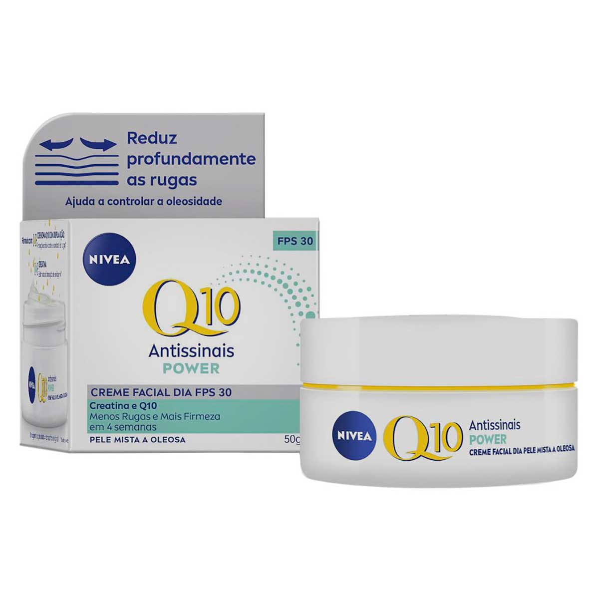 Creme Facial Antissinais NIVEA Q10 Power Dia FPS 30 Pele Mista a Oleosa 50g