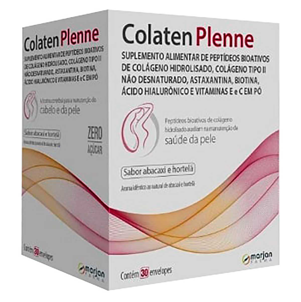 Colágeno Colaten Plenne Sabor Abacaxi e Hortelã 30 sachês