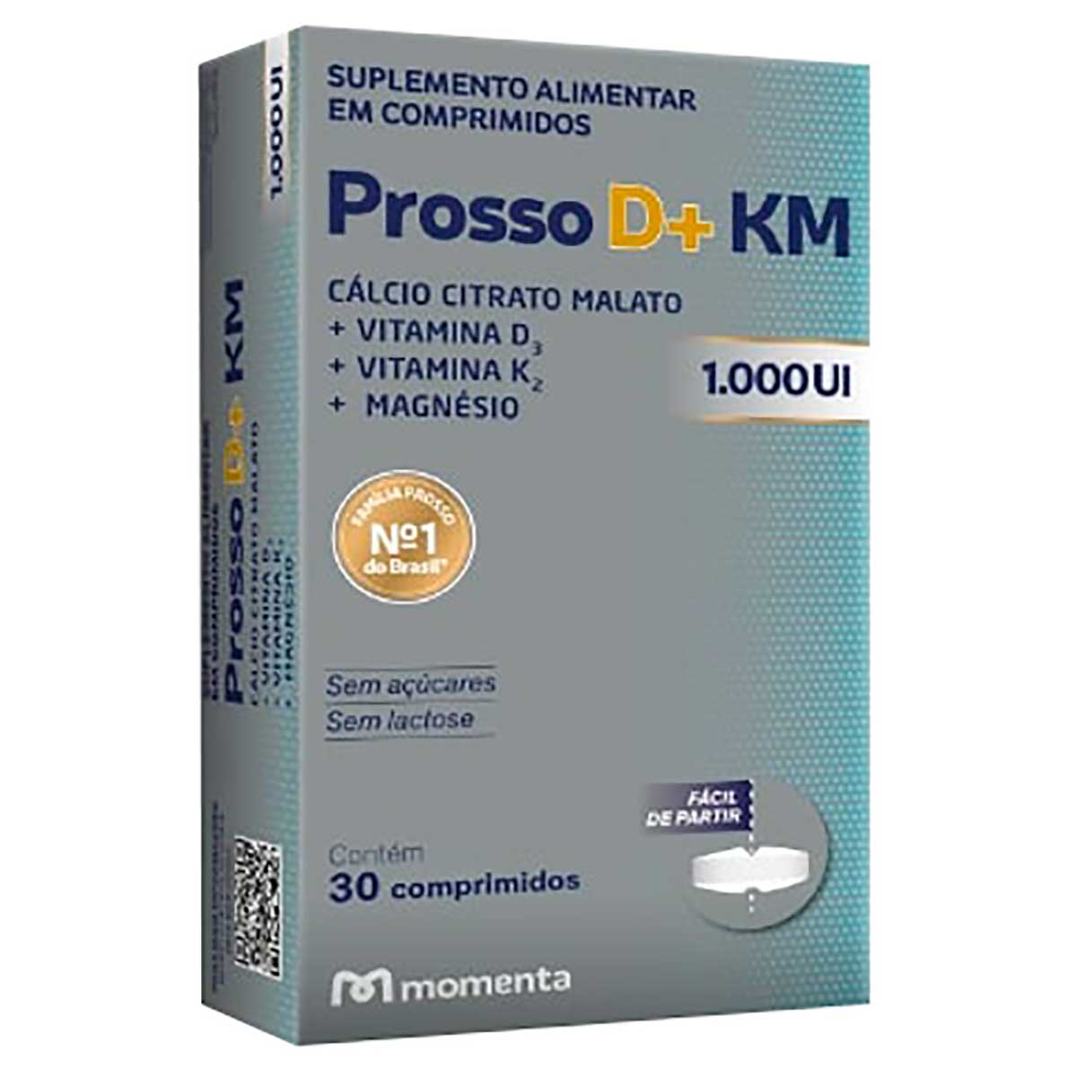 Cálcio Prosso D+ KM MDK 1000UI 30 Comprimidos