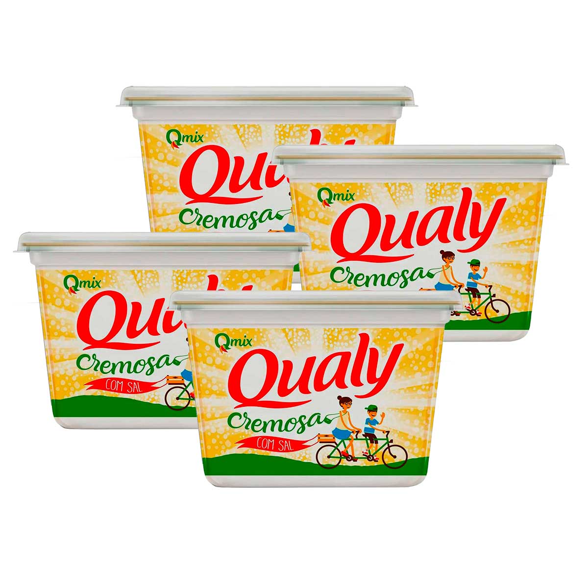 Kit Margarina Cremosa com Sal Qualy 500g 4 Unidades