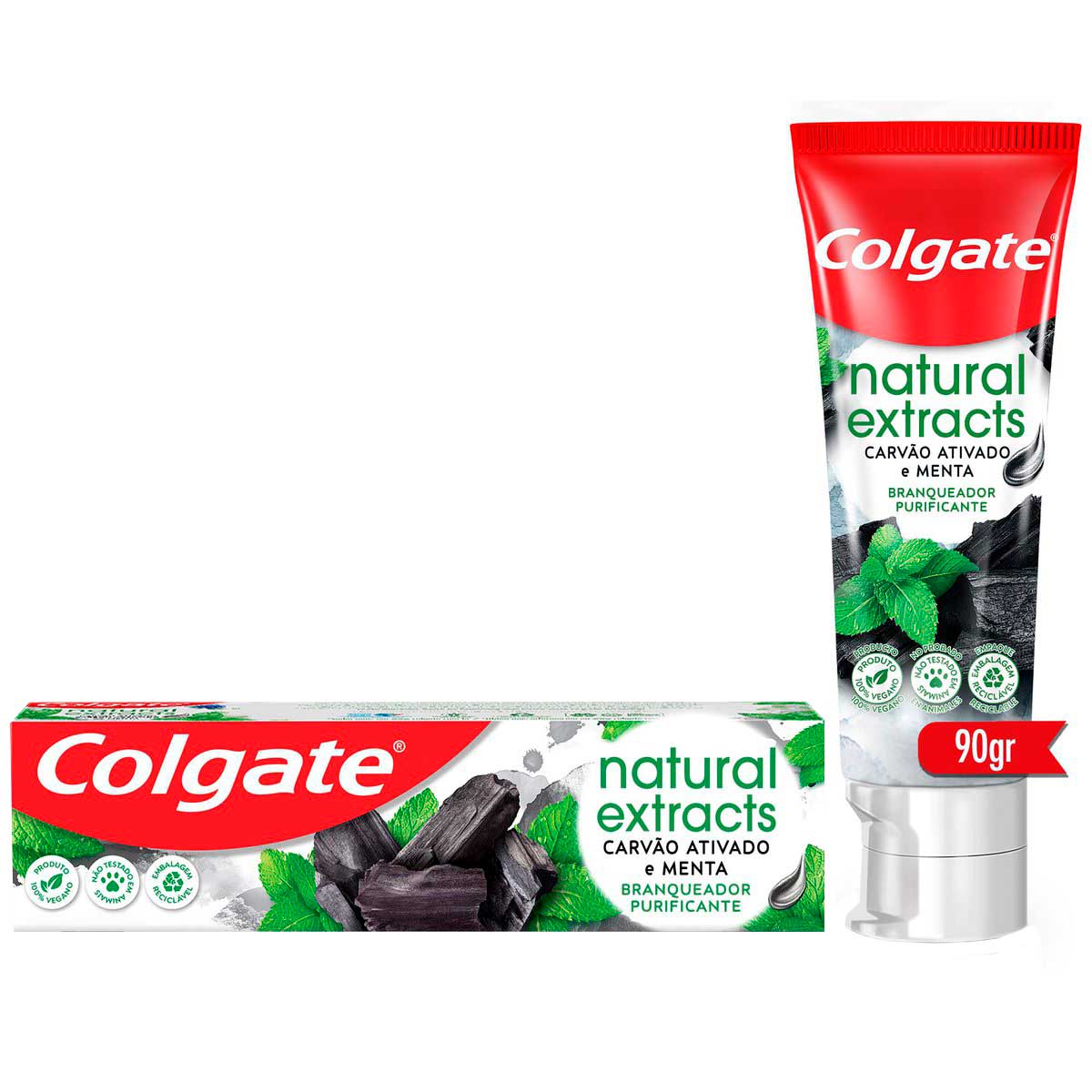 Creme Dental Colgate Natural Extracts Carvão Ativado e Menta 90g