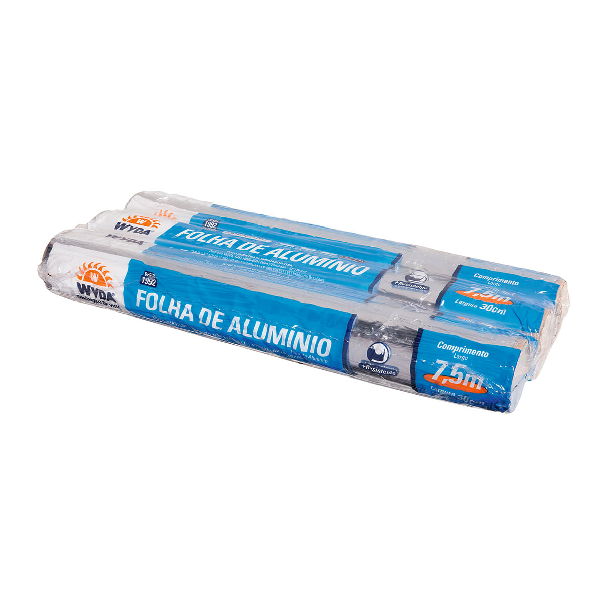 Kit rolo de alumínio 3 rolos 30 cm x 7,5 m Wyda