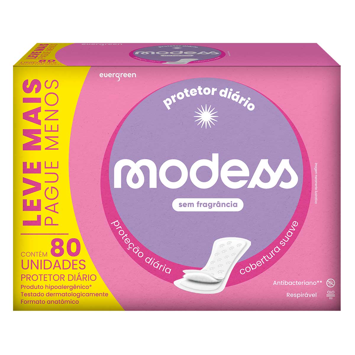 Protetor Diário Modess com 80 unidades