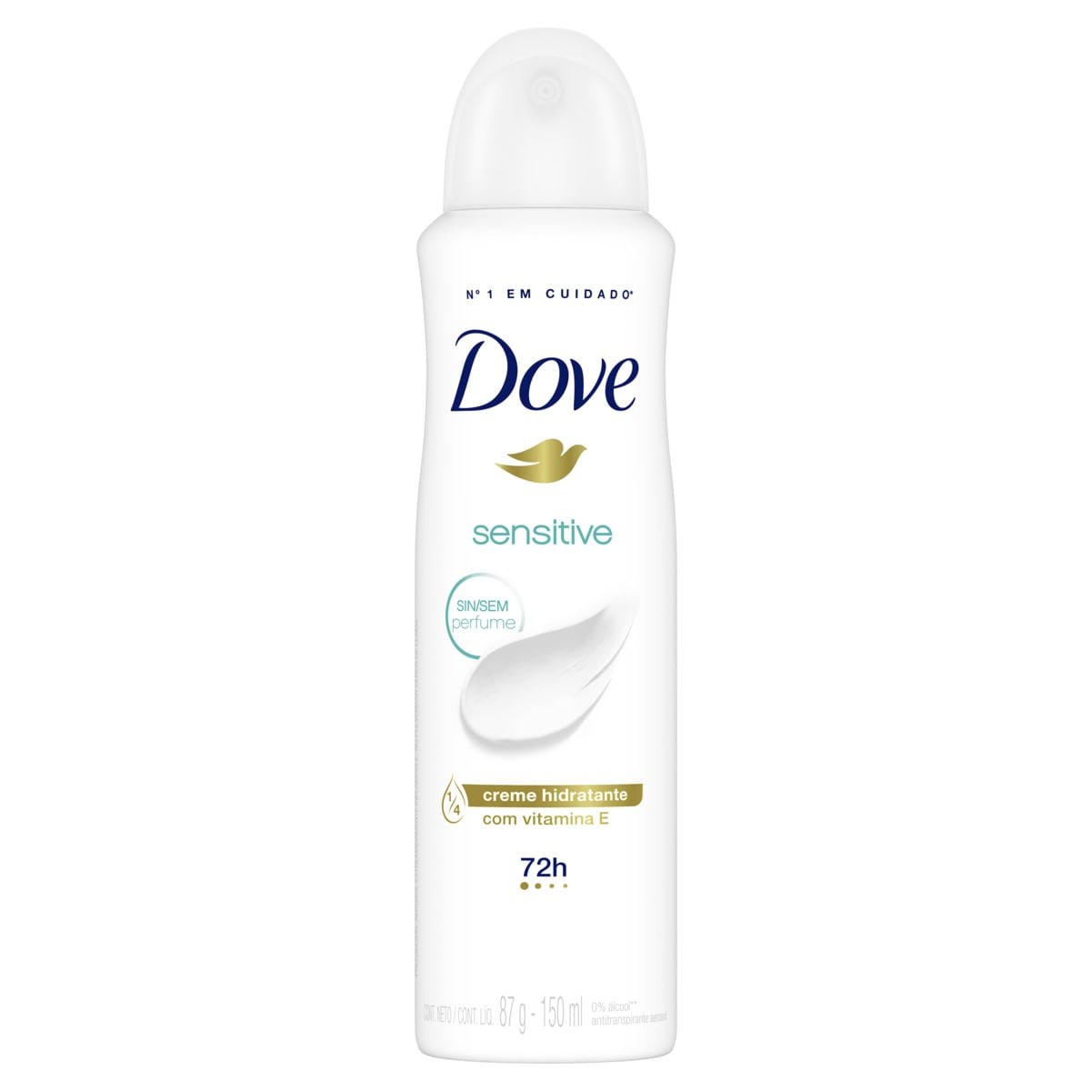 Desodorante Antitranspirante Feminino Sensitive Sem Perfume Dove Aerossol 150ml