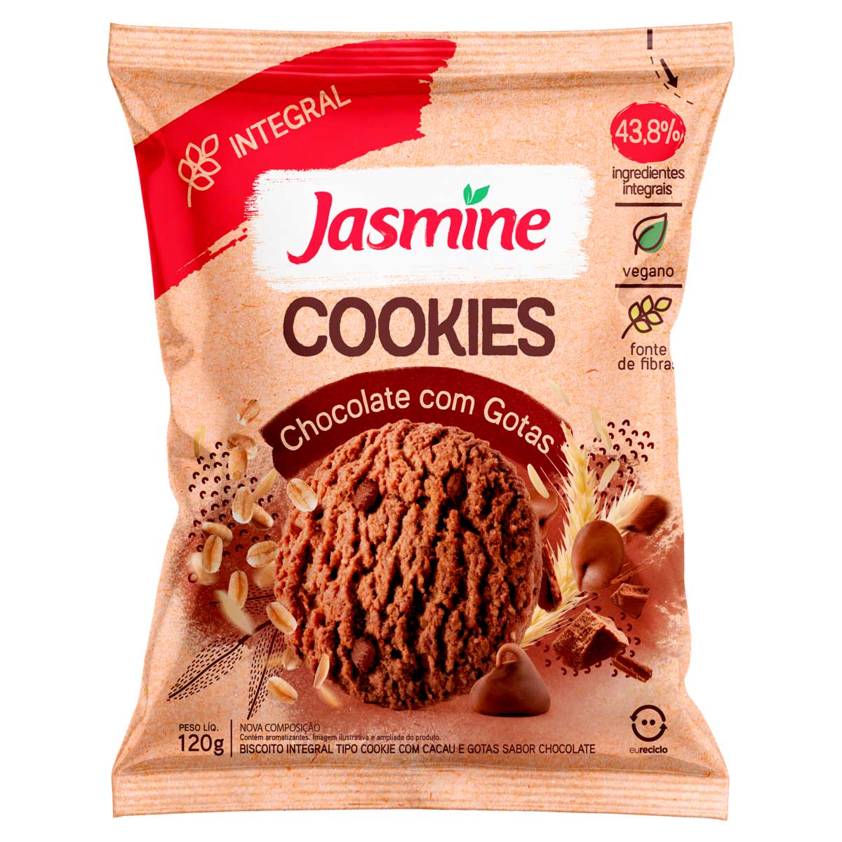 Cookie Integral de Chocolate Jasmine 200g