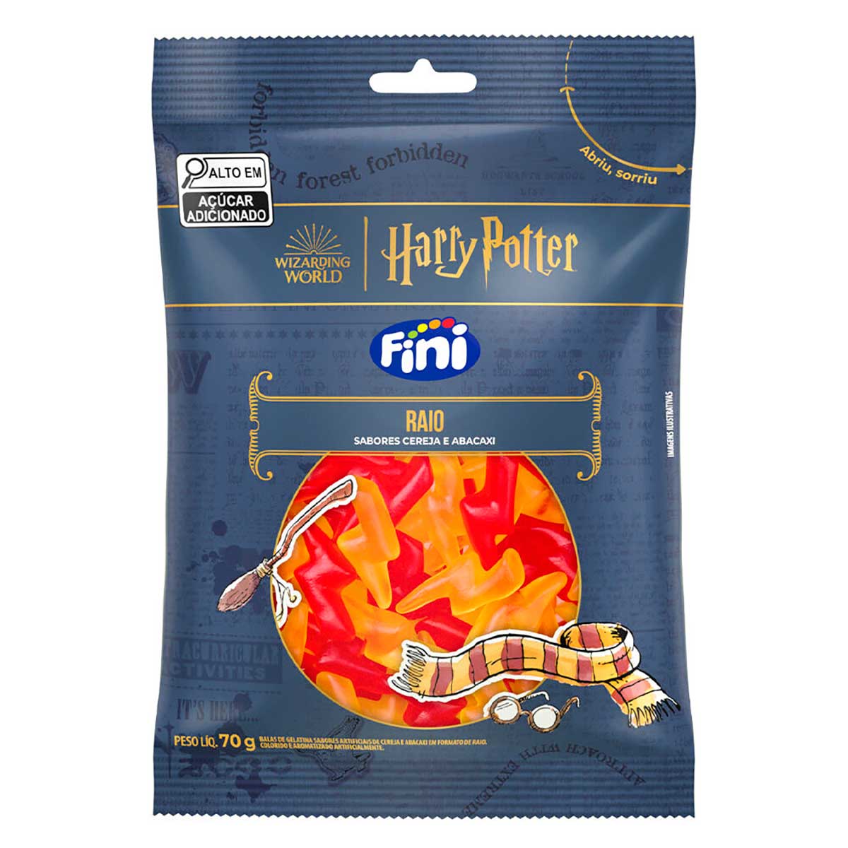 Bala Gelatina Fini Raio Harry Potter 70g