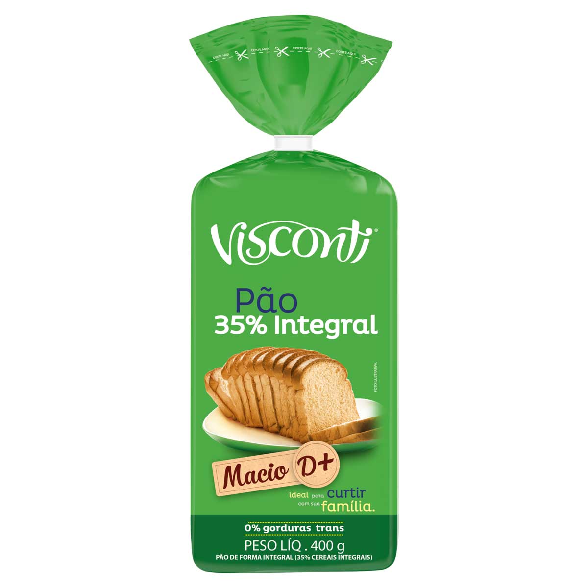 Pão de Forma Integral Visconti Pacote 400 g