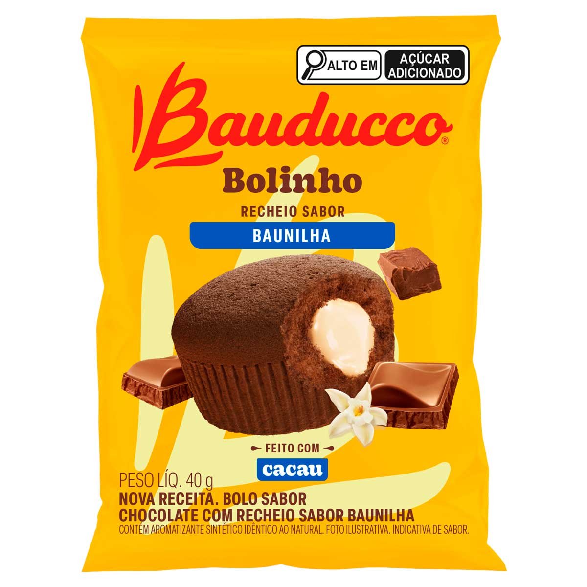 Bolinho de Chocolate e Recheio de Baunilha Bauducco 40g