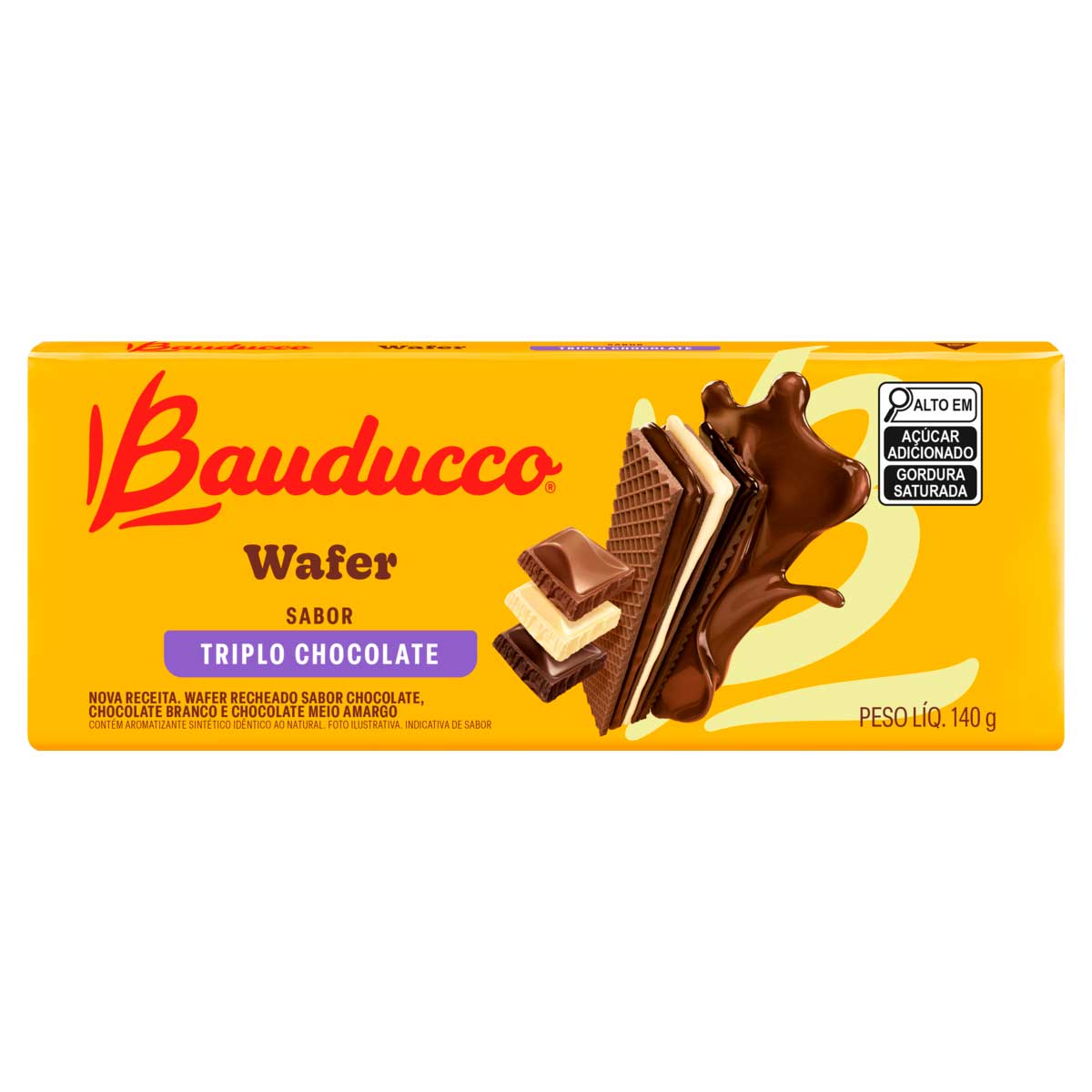 Wafer de Chocolate Bauducco Triplo 140g