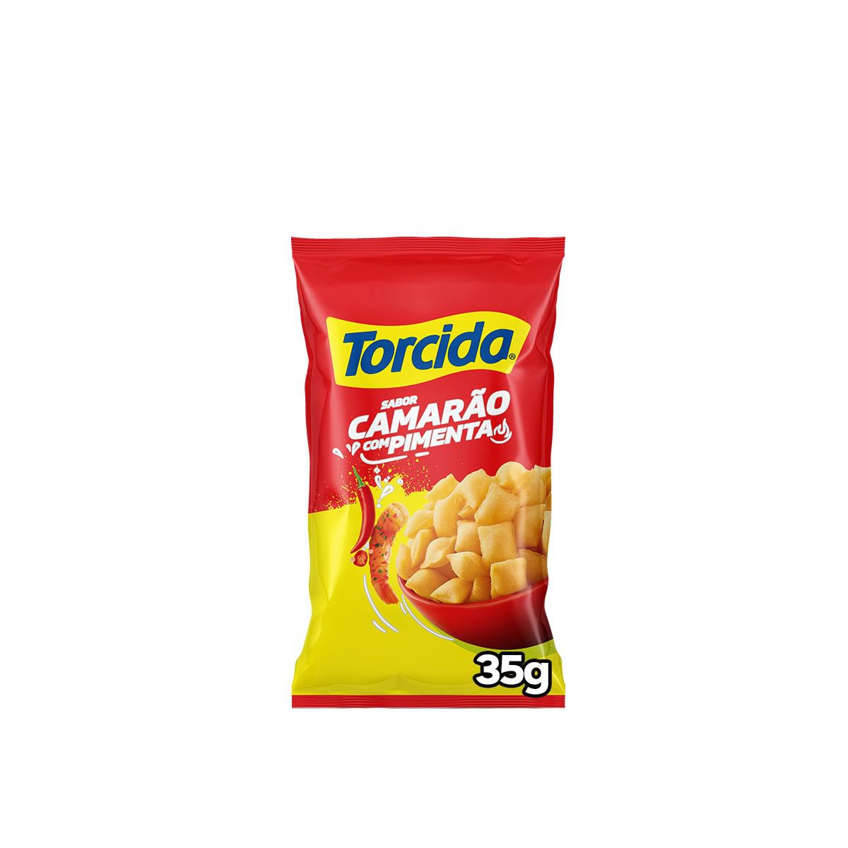 Salgadinho De Trigo Camarão Com Pimenta Torcida Pacote 35g