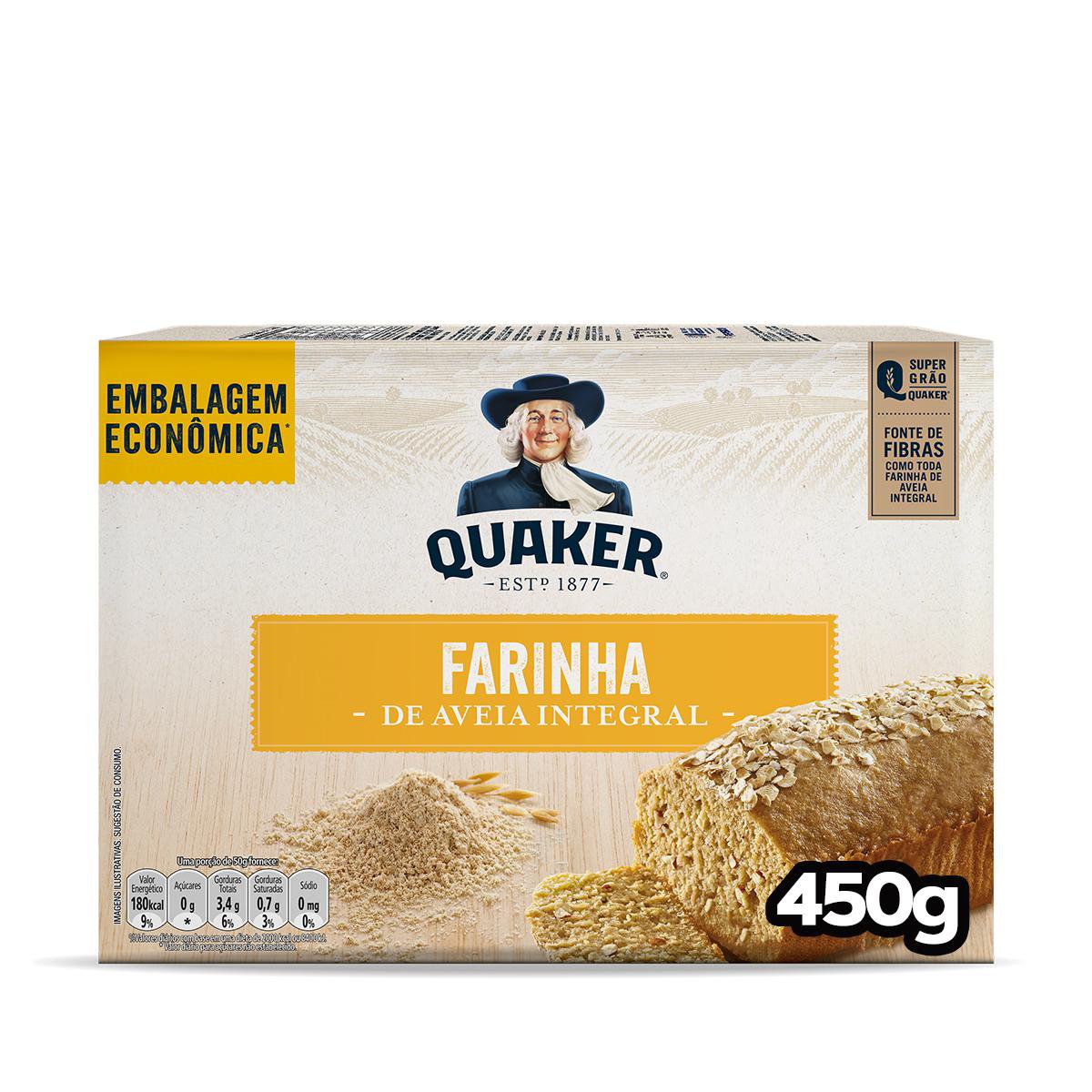 Farinha De Aveia Quaker Caixa 450g Embalagem Econômica