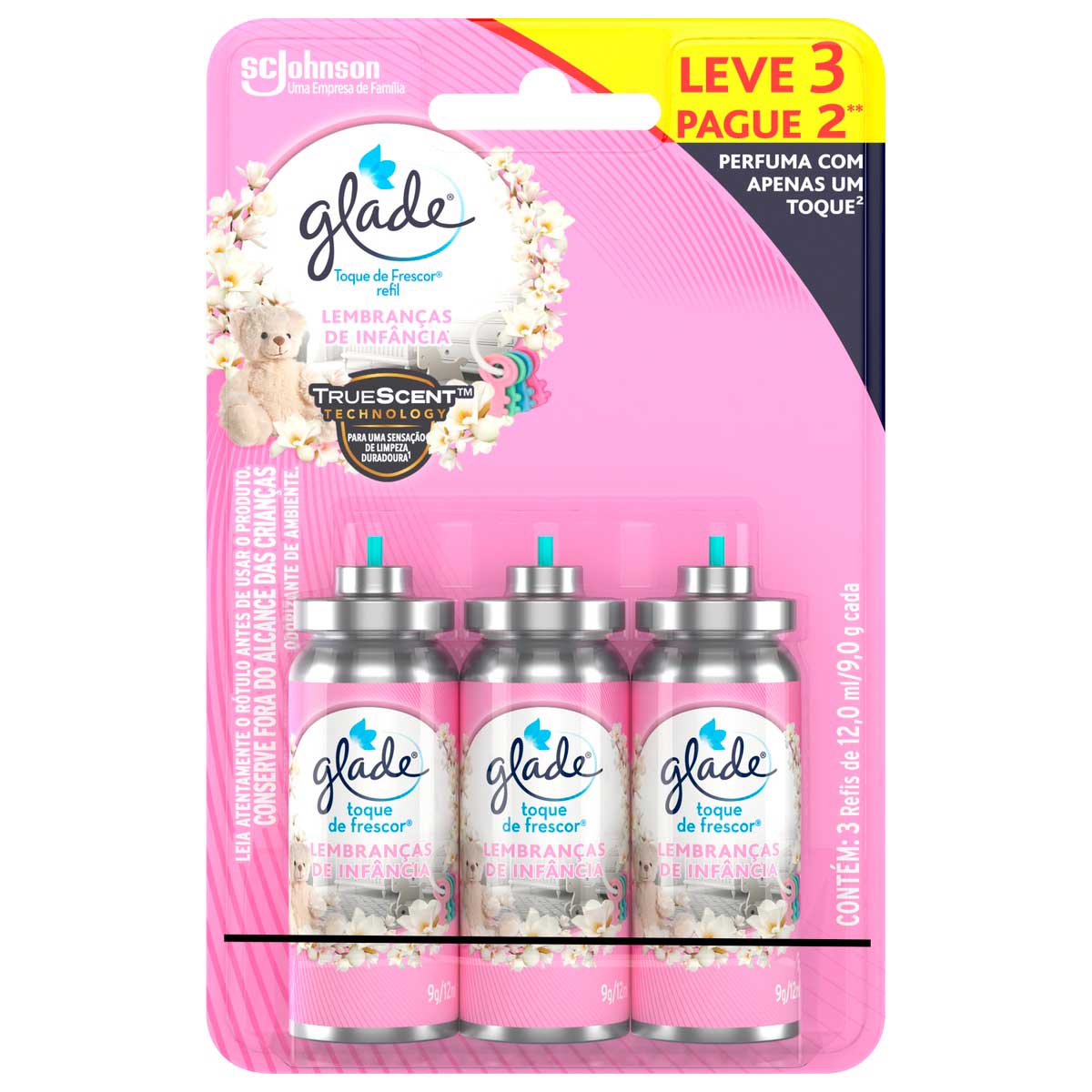 Desodorizador Glade Toque de Frescor Refil Lembranças de Infância 12ml Leve 3 Pague 2