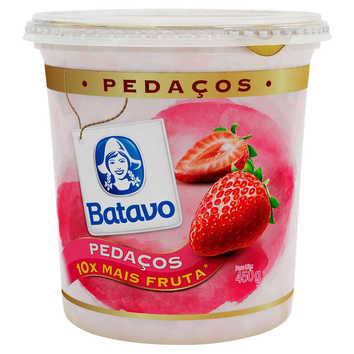 Iogurte Integral Morango Batavo Pedaços 450g