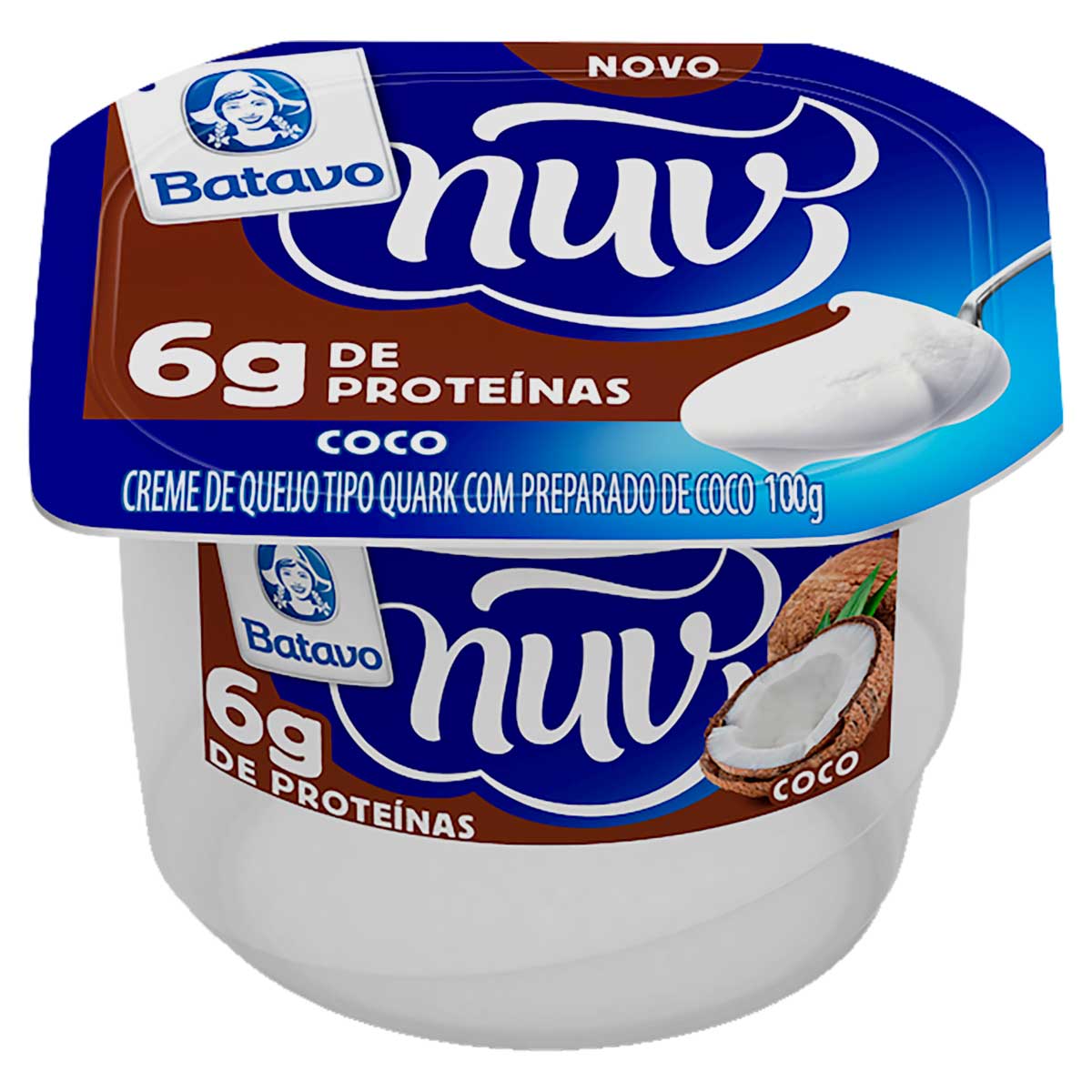 Creme de Queijo Tipo Quark 6g de Proteínas com Preparado de Coco Batavo Nuv 100g