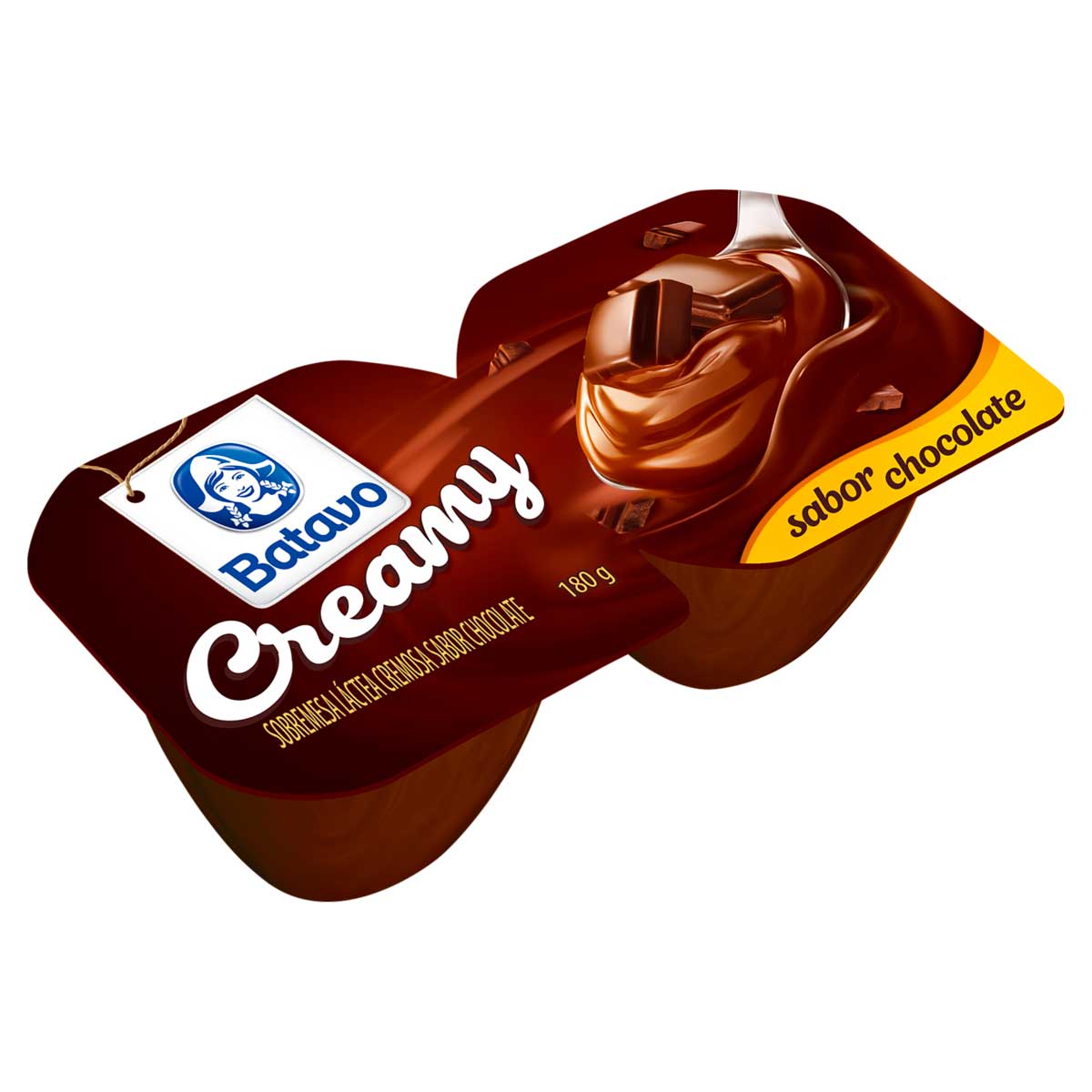 Sobremesa Cremosa de Chocolate Batavo 180g 2 Unidades