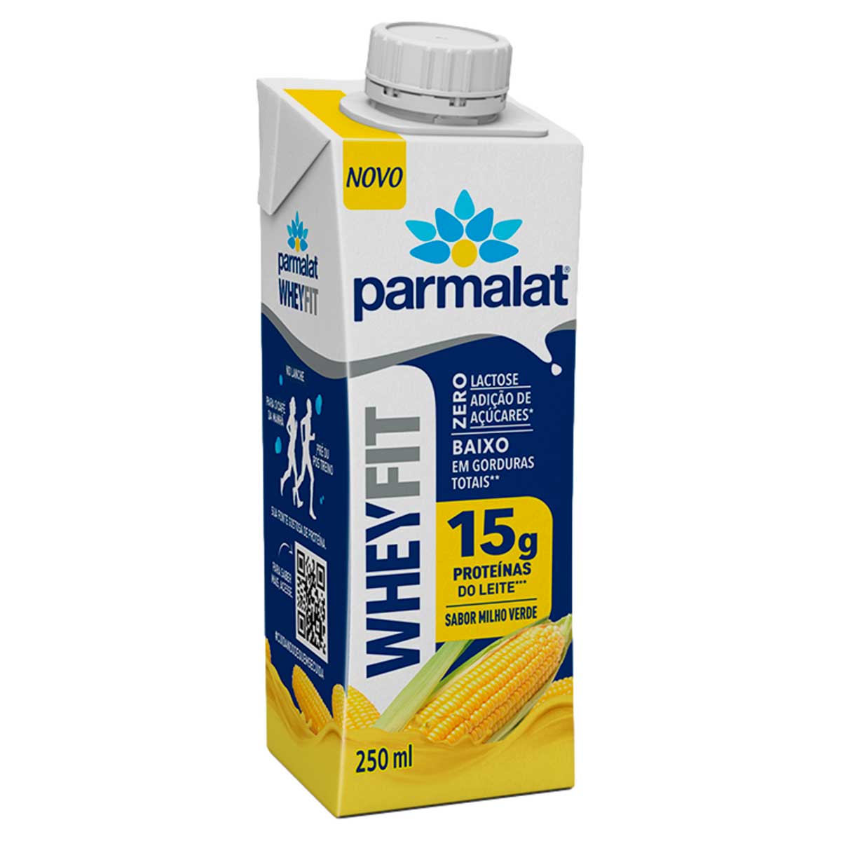 Bebida Láctea UHT Milho Verde 15g Proteínas do Leite sem Açúcar Zero Lactose Parmalat Wheyfit 250ml