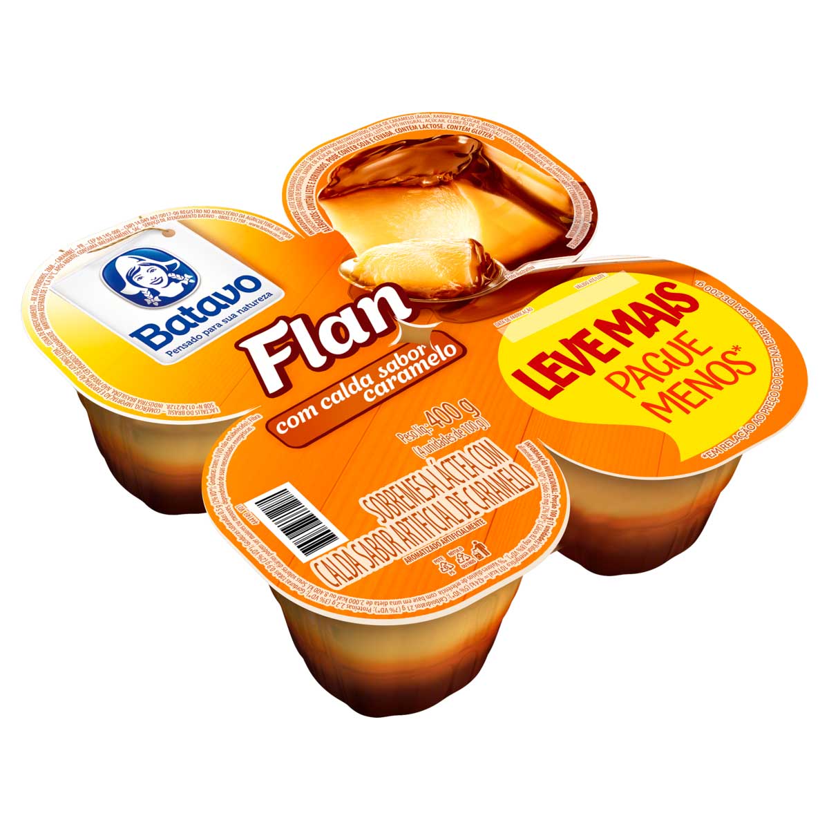 Flan com Calda de Caramelo Batavo 400g