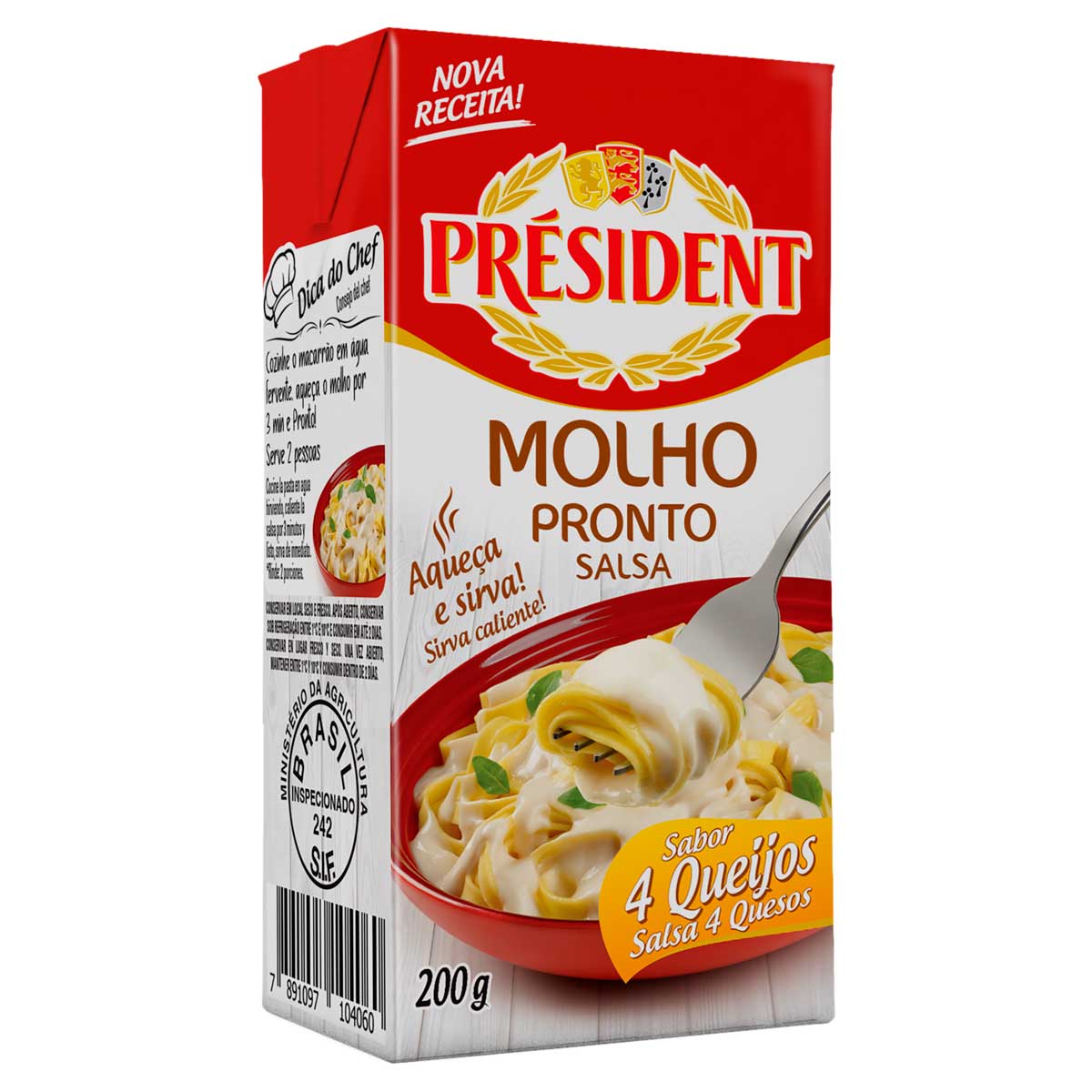 Molho Pronto 4 Queijos Président 200g