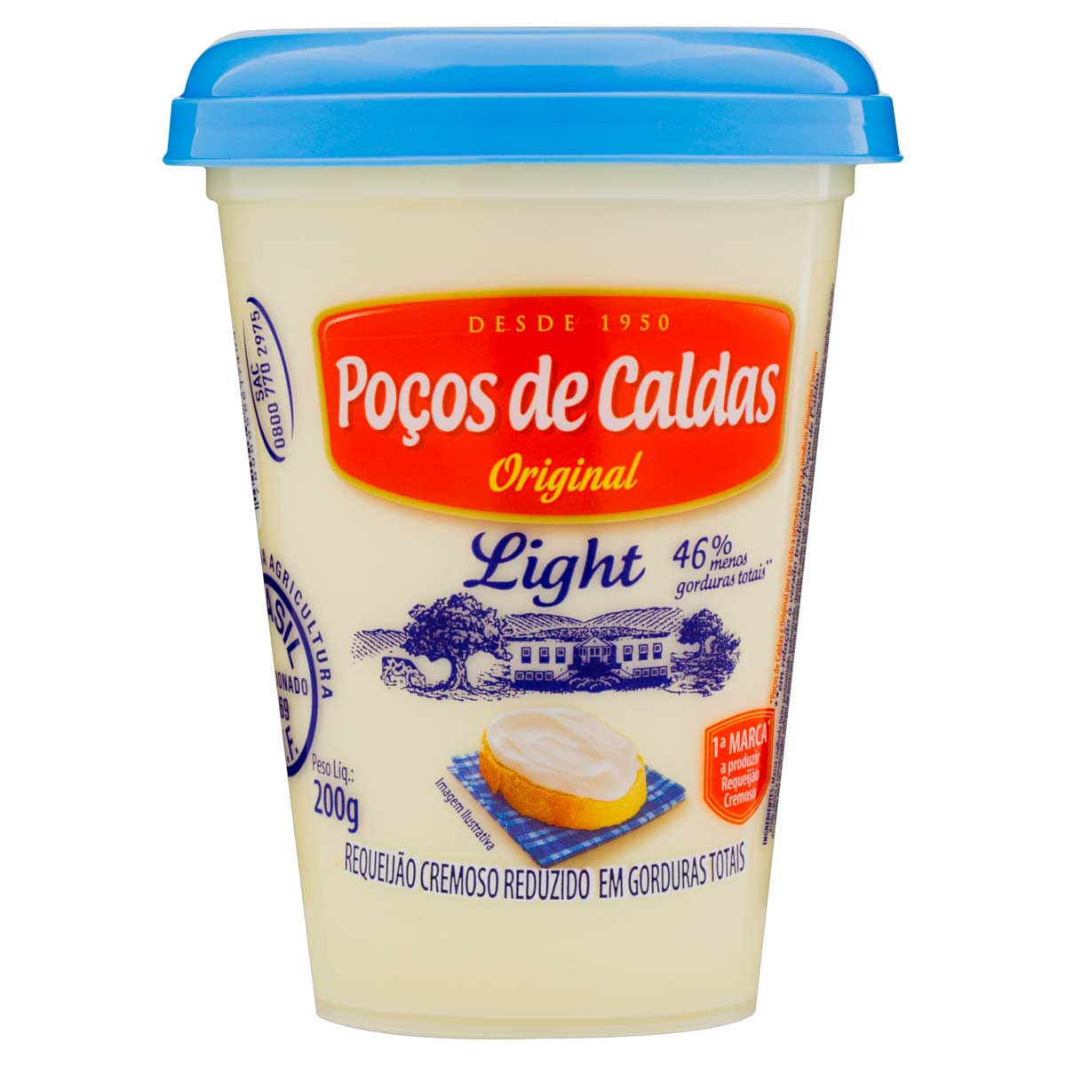 Requeijão Cremoso Light Poços de Caldas 200g