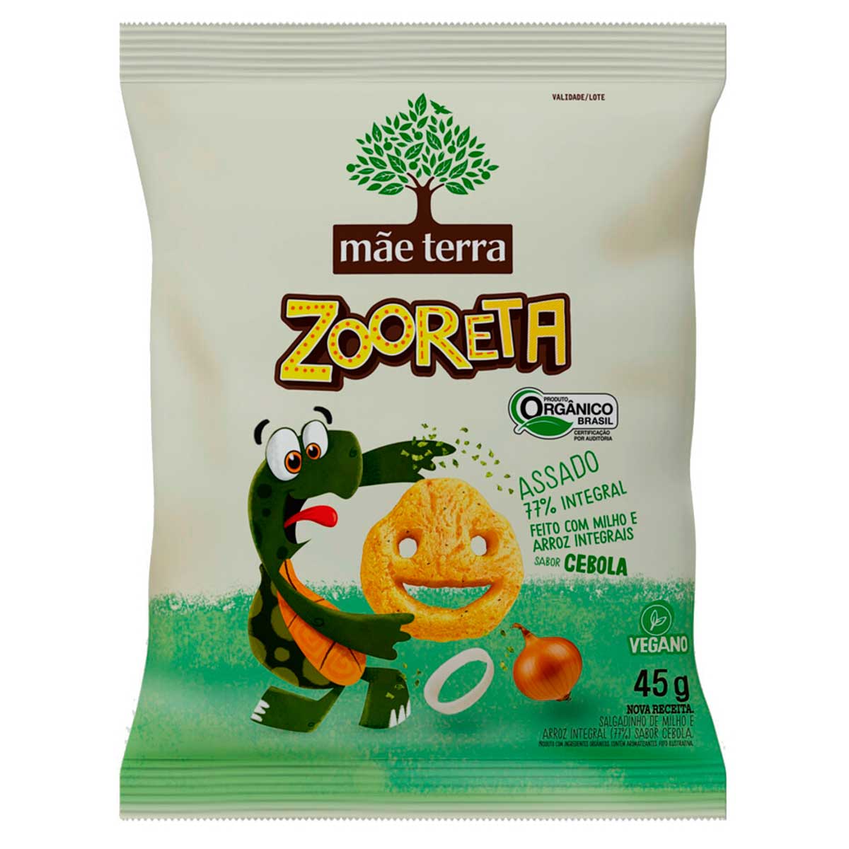 Salgadinho Orgânico Infantil Mãe Terra Zooreta Cebola 45gr