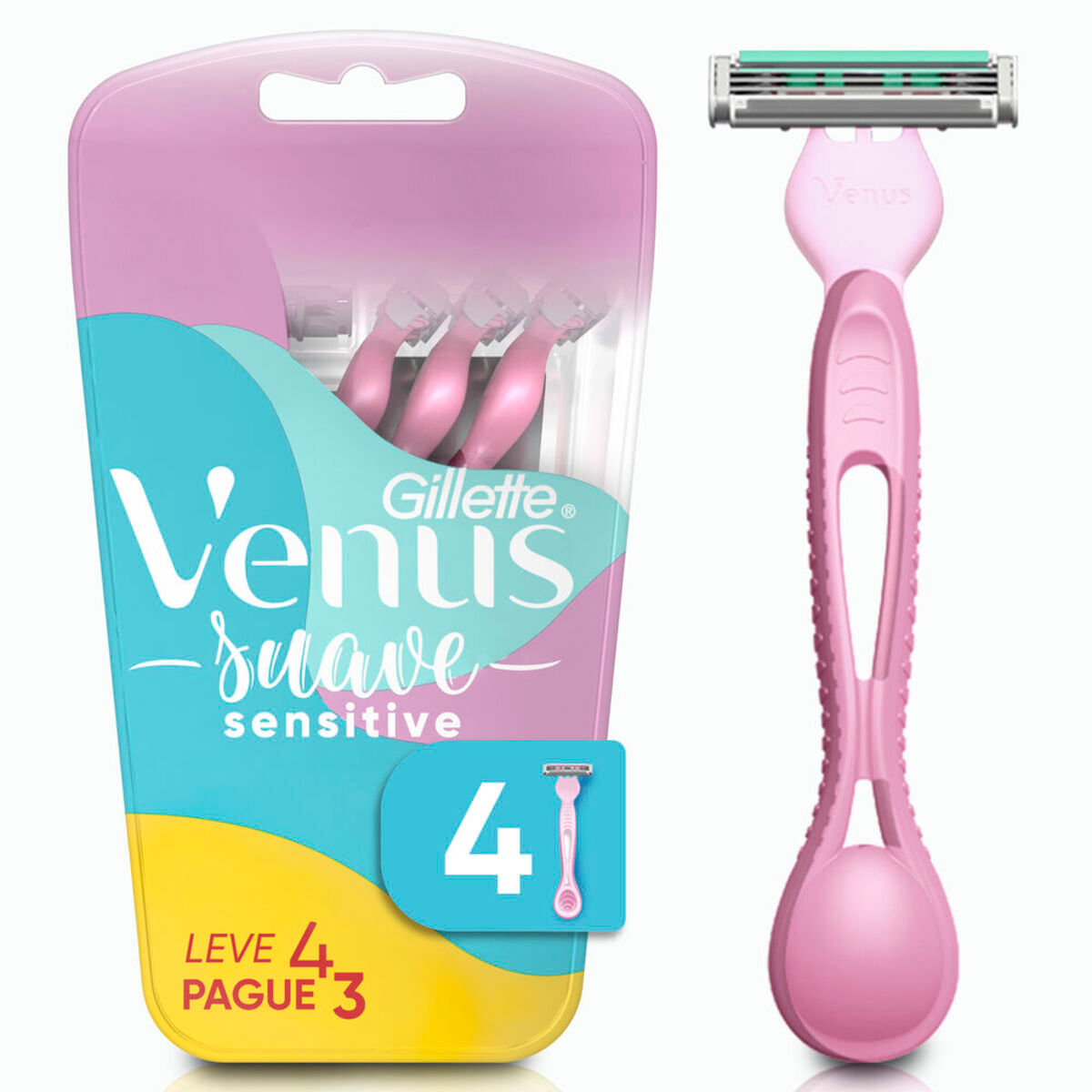 Aparelho de Depilar Gillette Venus Suave Sensitive 4 Unidades