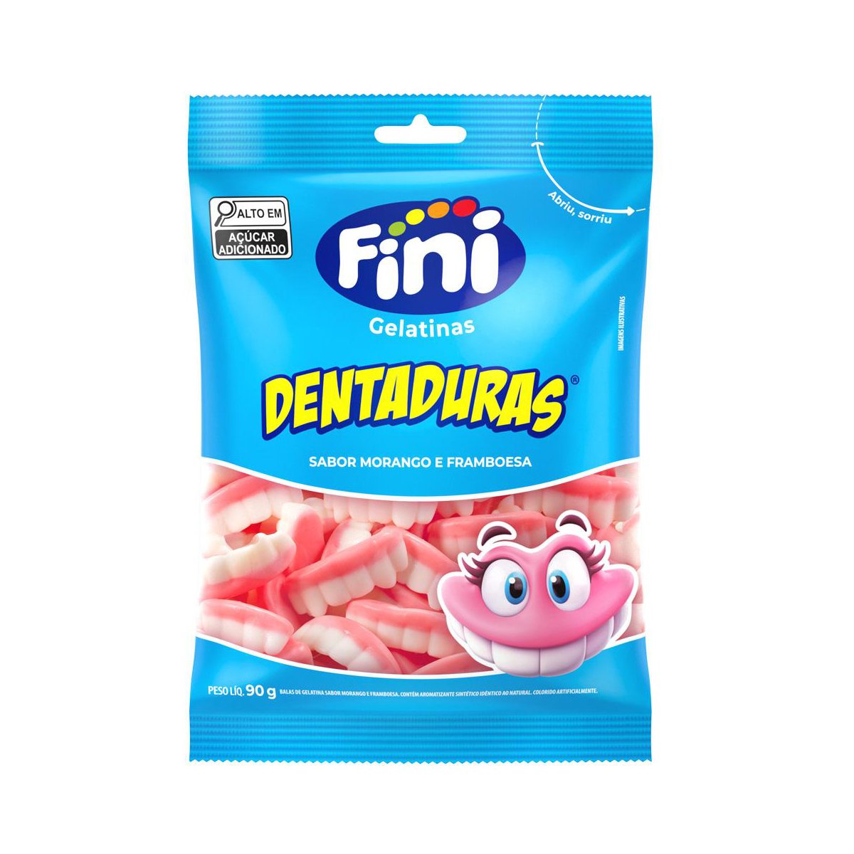 Bala de Gelatina Fini Dentaduras 90g