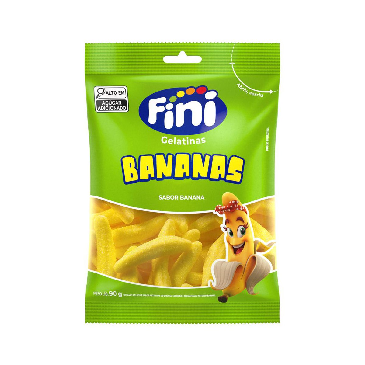 Bala de Gelatina Fini Bananas 90g