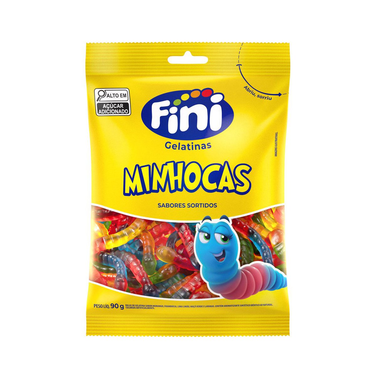 Bala de Gelatina Fini Minhocas 90g