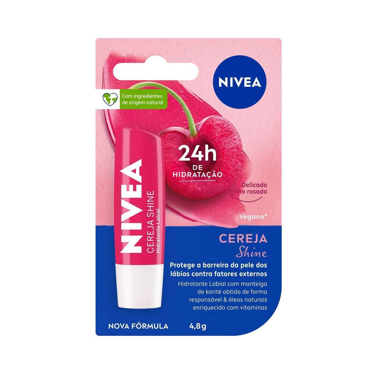 Hidratante Labial Cereja Shine NIVEA 4,8 g