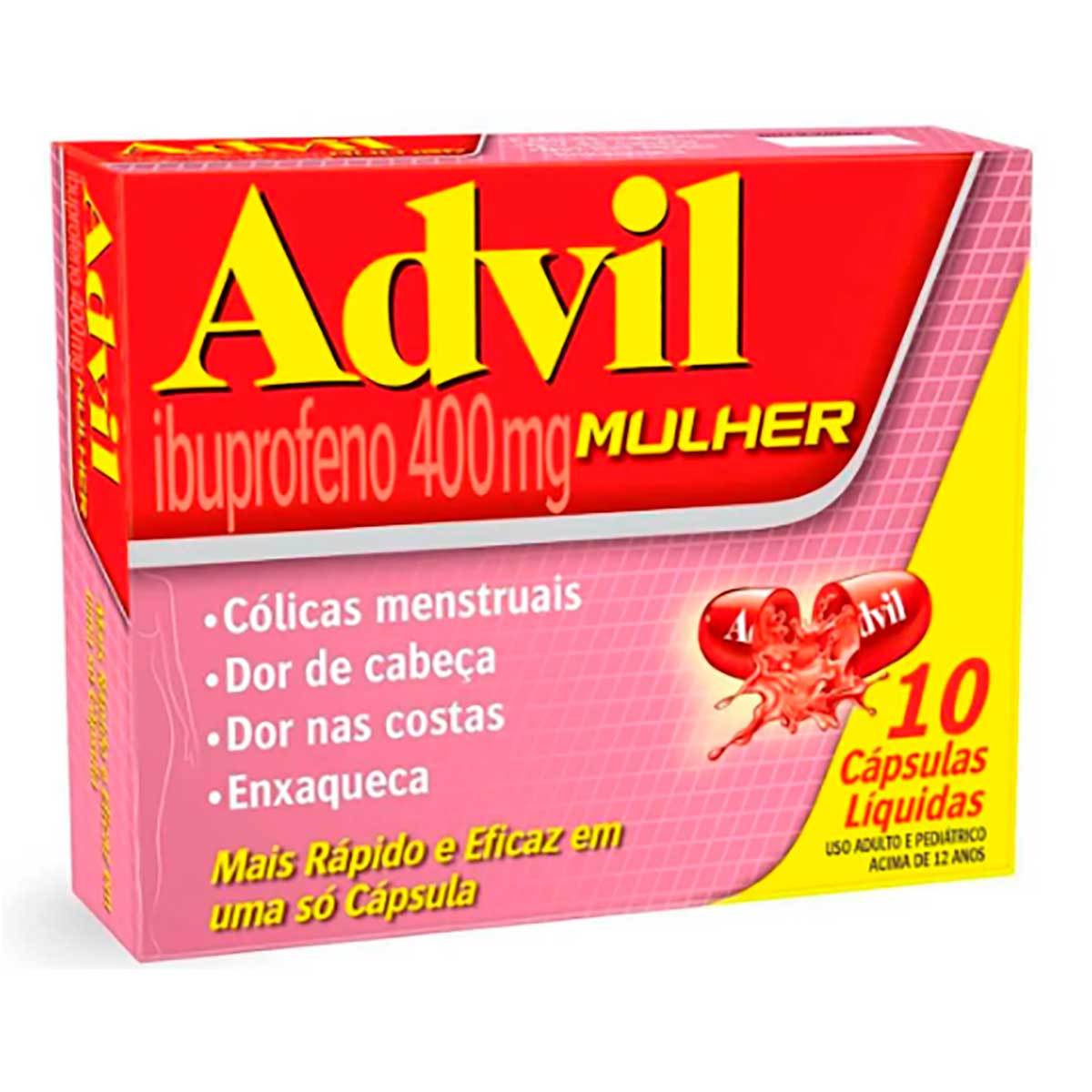Advil Mulher Ibuprofeno 400mg 10 Cápsulas