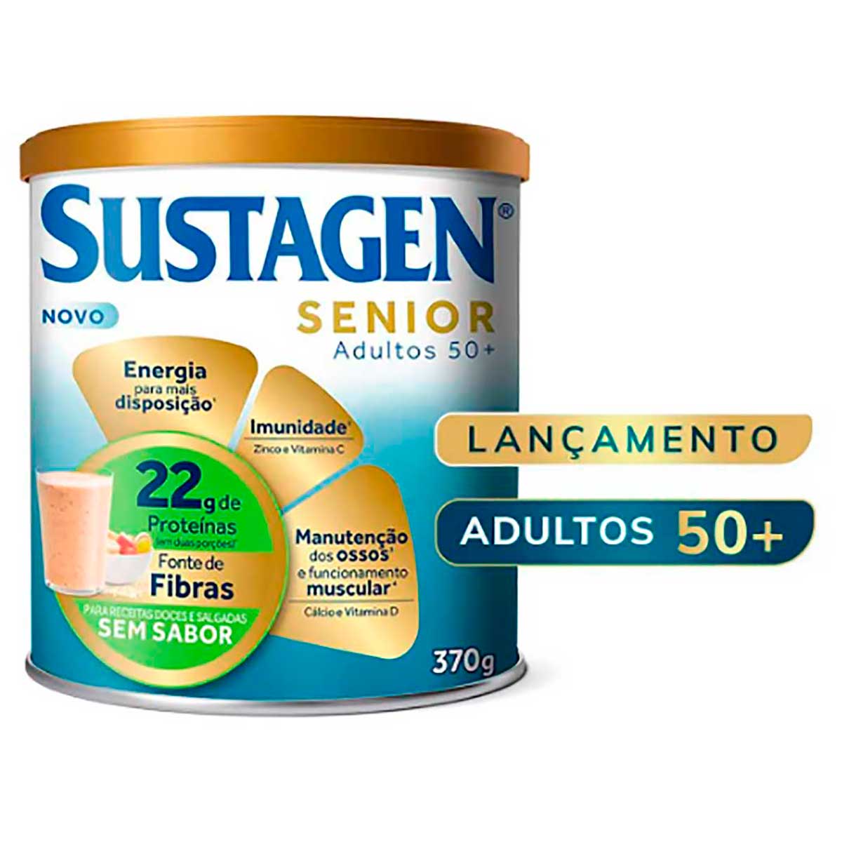 Pó para Preparo de Bebida Enriquecido com Vitaminas e Minerais sem Sabor Sustagen Senior 370g