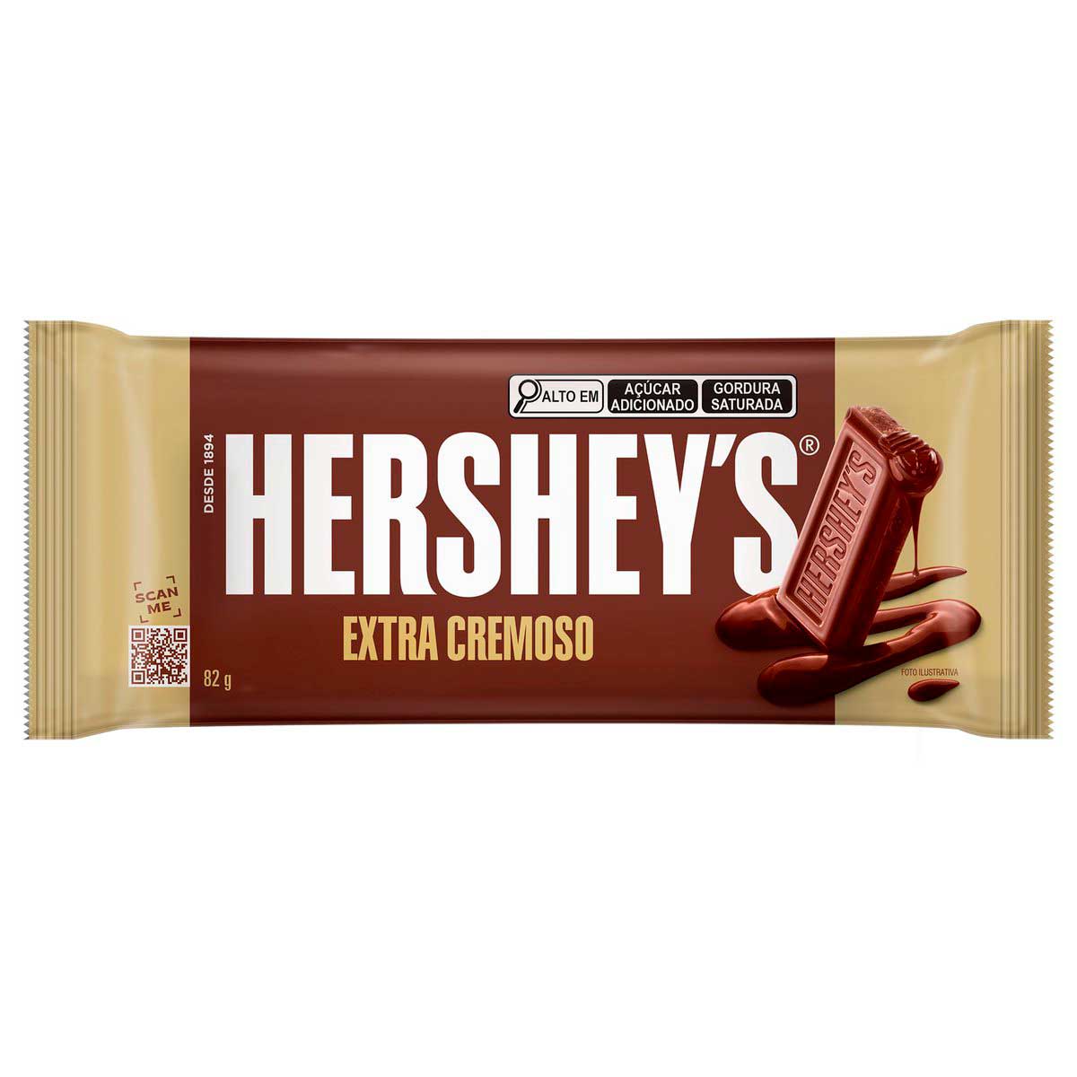 Barra de Chocolate Hershey's ao Leite Extra Cremoso 82g