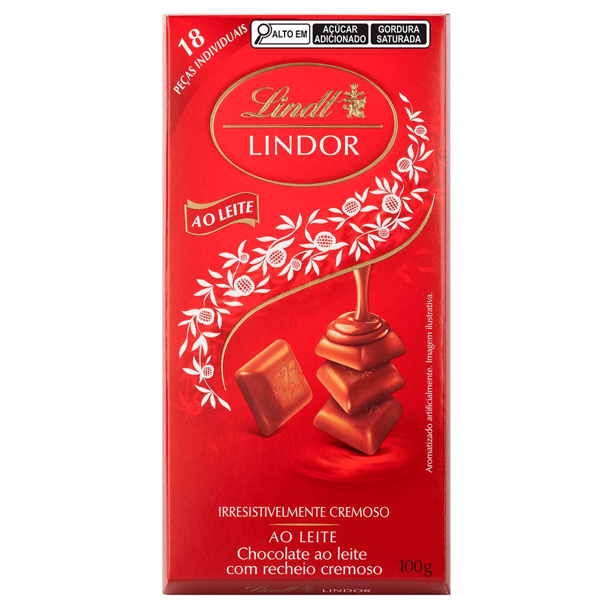 Chocolate Lindt Lindor Singles Ao Leite 100g Com 18 unidades